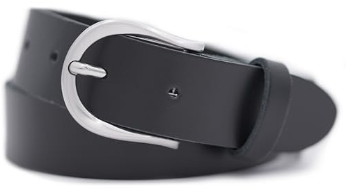 FRIEDRICH HOFFMANN Gürtel Damen schwarz MADE IN GERMANY, 100% echtes Leder, 3 cm breit (Schwarz, 115 cm Bundweite = 130 cm Gesamtlänge)