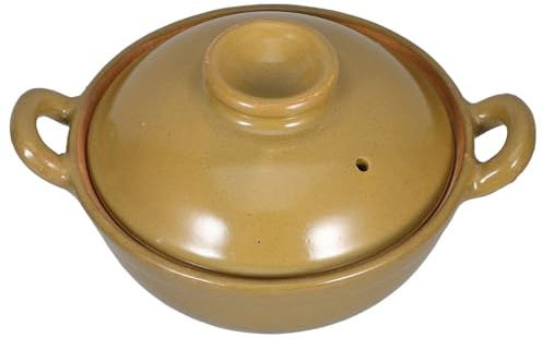 Veemoon Marmite en Argile Traditionnelle 500 Ml Poignée Unique, Pot de Cuisson en Terre Cuite pour Cuisson Lente, Ustensile Cuisine Maison pour Soupes et Plats Mijotés