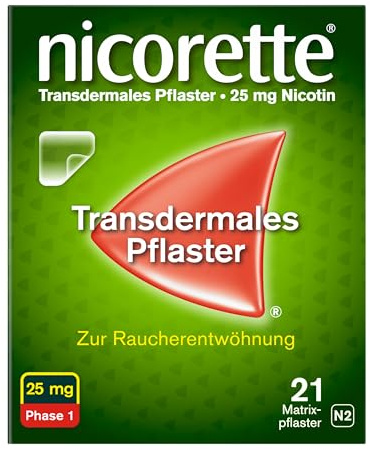 nicorette TX Pflaster mit 25 mg Nikotin zum Rauchen aufhören