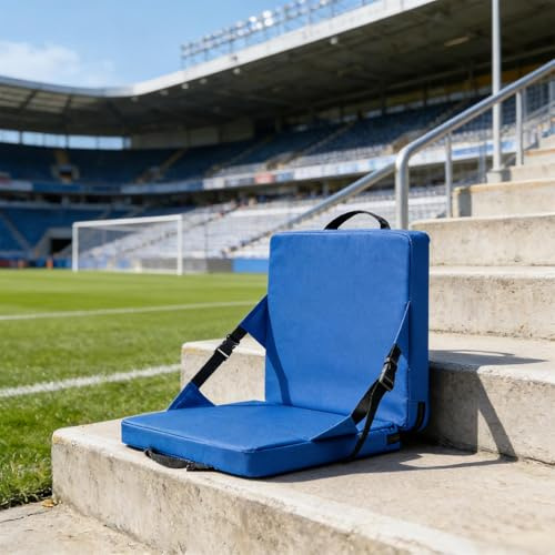 Stadium Seat Cushion, Portable Outdoor Folding Padded Floor Chair with Back Support,Portable Padded Hiking Cushion Seat Pad With Back Support For Outdoors, Camping, Hiking And Beach