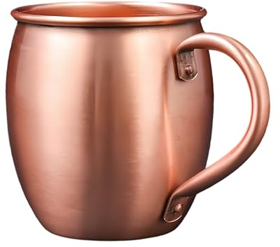 Lumirayhome 530ML Kupferbecher reines Kupfe, Lebensmittelecht ohne Beschichtung Reiner Kupferbecher Becher für Cocktail Kaffee Bier Camping Trinkgläser, Kupfer Becher Party Geschenk (X1)