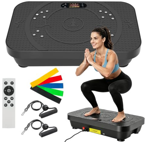 Vibration Plate Exercise Machine, 10 Modes 200 Speeds Large Platform