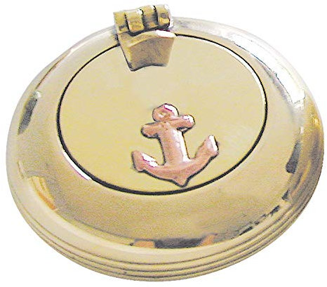 Klappaschenbecher Ascher Messing glatt Ø=5cm Sea-Club maritime Dekoration