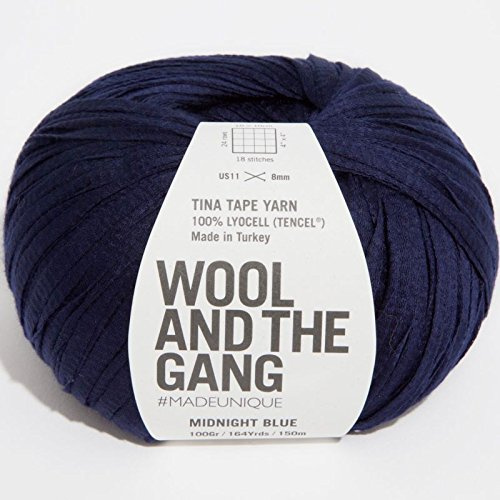 Wool and the Gang, Tina Tape Yarn, Midnight Blue, 100g, Aran/Worsted
