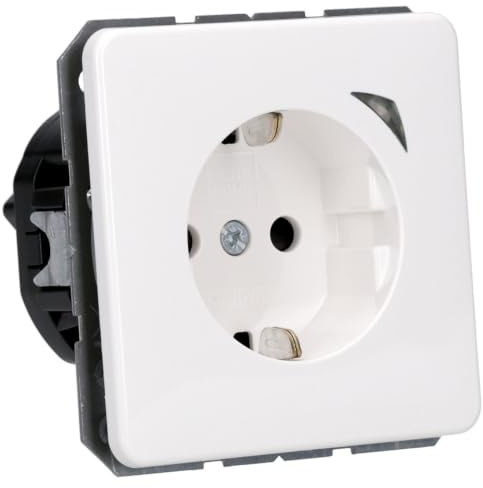 JUNG BTCD1521SWW JUNG HOME SCHUKO-Steckdose Safety Alpinweiß Serie CD | Appsteuerung Kompatibel mit Alexa über Bluetooth