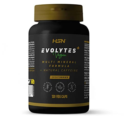 HSN Sales Minerales + Cafeína Evolytes Plus | 120 Cápsulas Vegetales | Electrolitos (Sodio, Magnesio, Potasio, Calcio y Cloruro) | Cafeína Natural Efecto Inmediato | No-GMO, Vegano, Sin Gluten