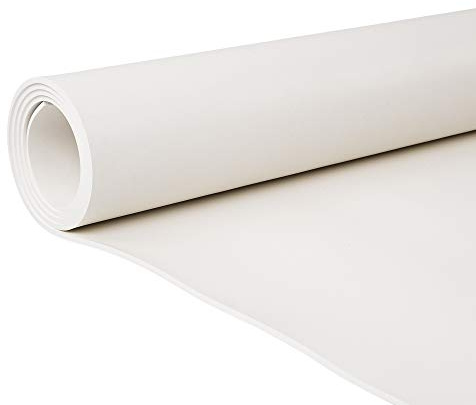 1m² Gummiplatte aus EPDM - 1 mm Stärke - 1,40 m x 0,72 m - Weiße Gummimatte geeignet für Lebensmittel nach FDA - Glatte Vollgummi Matte - ozon- und witterungsbeständig