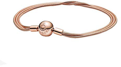 PANDORA Moments 589338C00-16 Multi-Row Snake Link Bracelet, Length: 16 cm, 14 Carat Rose Gold Plated Alloy