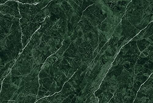 Napfunterlage | Futtermatte für Hunde und Katzen „Edler-Grüner Marmor“ aus Premium Vinyl - 60x40 cm – rutschhemmend, abwaschbar, reißfest - Made in Germany