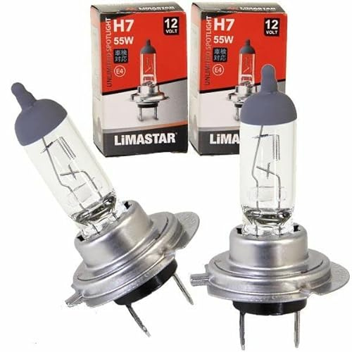 2X Halogen H7 Scheinwerferlampe Birne kompatibel für KIA Rio 3 55W 12V Abblendlicht Fernlicht Glühlampen | E - Prüfzeichen | Sockel PX26d - Warm Weiß