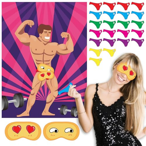 ASTARON Bridal Shower Games Large Poster 24 Player Stickers Party Games Girls Night Party Games