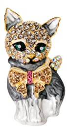 ARFUKA Brosche Kristall Katze Retro Brosche Pins Anstecknadel für Kleidung Taschen Jacken Geschenk für Herren und Frauen