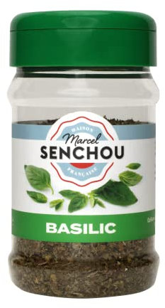 MARCEL SENCHOU - Basilic Séché 40g en Tube - Aromate Riche en Goût - Saveur Authentique Préservée - Idéal en Pesto, avec des Tomates/Mozzarella et Plats Équilibrés - Recette Élaborée en France, 1 Unité (Lot de 1)