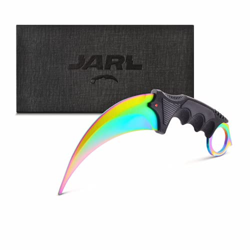 JARL Couteau CS:GO Entraînement & Collection - Répliques des Couteaux Counter-Strike avec Lame non Aiguisée en Acier Inoxydable - Cadeau pour les Fans de CS:GO avec Boîte Premium