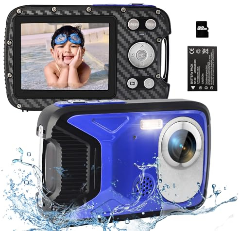 YEEIN Cámara digital impermeable azul