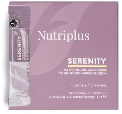 NutriPlus Tè Serenity Istant - Gusto Lampone da preparare con acqua calda o fredda - Essenziale per la disintossicazione - Ha un effetto bruciagrassi - Supporta la salute generale 30 bustine