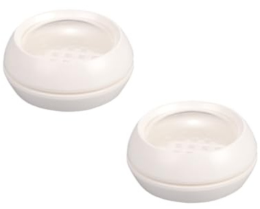 Housoutil Estuche para Cosméticos Doble Capa 2 Unidades Mediano 15 G, Caja para Polvos Sueltos Separador y Material Ecológico, Portátil y Ligero para Mujeres y Niñas, Uso Diario Sin Fugas