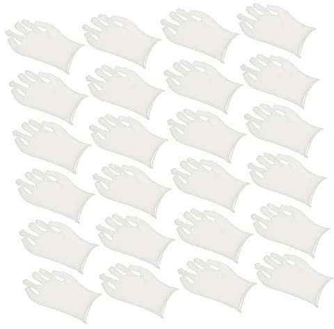 HOMSFOU 12 Paar Arbeitshandschuhe feuchtigkeitsspendende Handschuhe Handfeuchtigkeitshandschuhe Perlenclip Schutzhandschuhe Sicherheitshandschuhe puderfrei Baumwoll-Handschuhe Spa Weiß