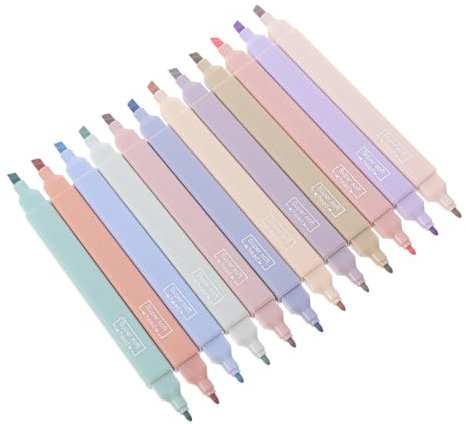 Operitacx 12St doppelseitiger Textmarker büroartikel bürobedarf schulmaterial büromaterial Farbenfrohe Markierstifte schulzubehör office supplies tragbar Anmerkungen Student Plastik