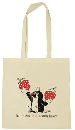 Logoshirt® Krtek Der kleine Maulwurf Baumwolltasche 38x42 cm | Der kleine Maulwurf - original, süßes Cartoon-Motiv für Maulwurf-Fans, bedruckt, lange Henkel, ideal für Alltag und Einkauf