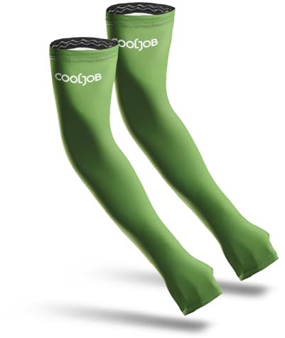 COOLJOB UV-Schutz Armlinge für Damen und Herren, Atmungsaktive Armsleeves mit Daumenloch, kühl und leicht, Rutschfest Armstulpen für Gaming, Gartenarbeit und Outdoor-Aktivitäten (Größe S-M)