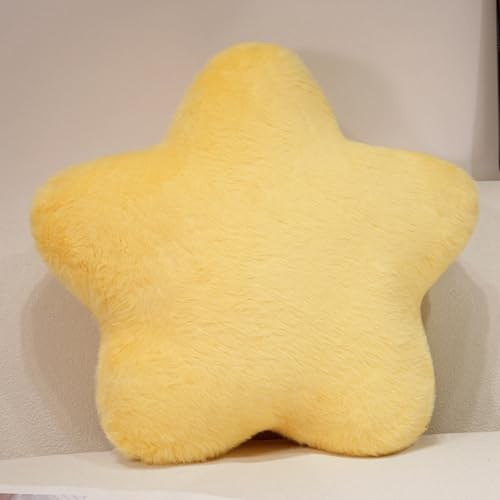 Bettschlange Kuschelkissen Kinder, Stern Kinderkissen, Weiche Flauschige Sternenkissen, Kissen Kinderzimmer Sternform Dekokissen für Mädchen & Jungen Zuhause Schlafzimmer,Gelb,40x40cm
