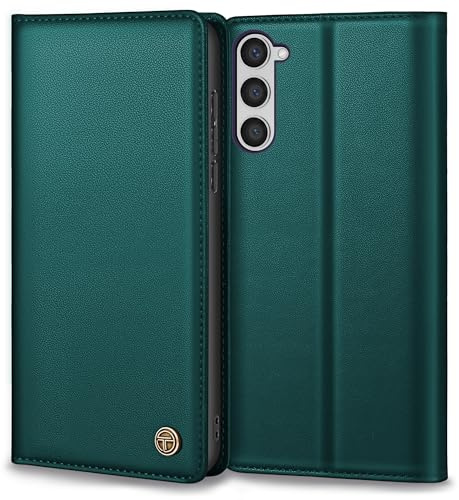 Handyhülle für Samsung Galaxy S23 Hülle, Wallet Case mit Kartenfach und Standfunktion, Klappbar Flip Case, Blaugrün