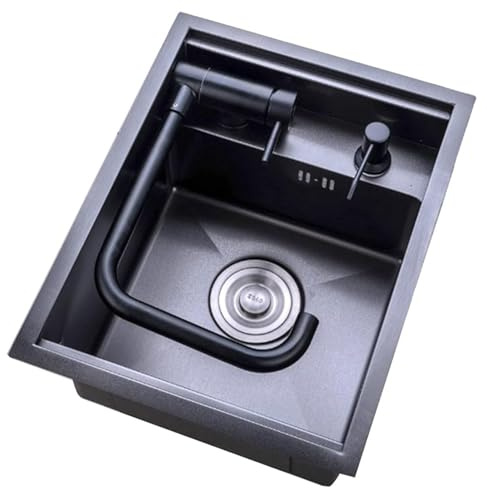 Invisible Sink - 304 Stainless Steel with Lift-Up Faucet, RV Hidden Single-Bowl Sink with Cover，for Kitchen, bar, Center Island