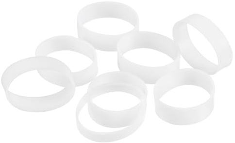 sourcing map 100Pcs Silicone Rubber Bands, 12x5mm Rubber Bands Rings Cable Ties Strong Elastic Bands Non-Slip for Cord Wrapping Bag Wraps, White