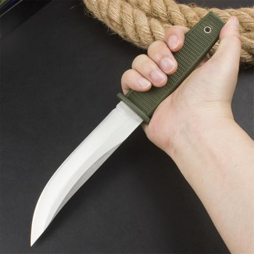 Genérico TEERMA VT7 Cuchillo de supervivencia Cuchillo de caza de hoja fija enfundada Cuchillo de acero de una pieza para exteriores Ideal para acampadas y actividades al aire libre