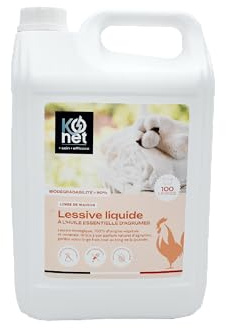 KONET - Lessive liquide aux huiles essentielles - senteur agrumes - 5 L | Parfum agrumes - jusqu'à 100 lavages - nettoie efficacement tout en respectant les fibres