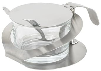 LuHeToz Edelstahl Zuckerdose Kaffee Gewürzdose Gewürzdose Gewürzbehälter Kanister mit Deckel und Löffel (Kurzer Griff)