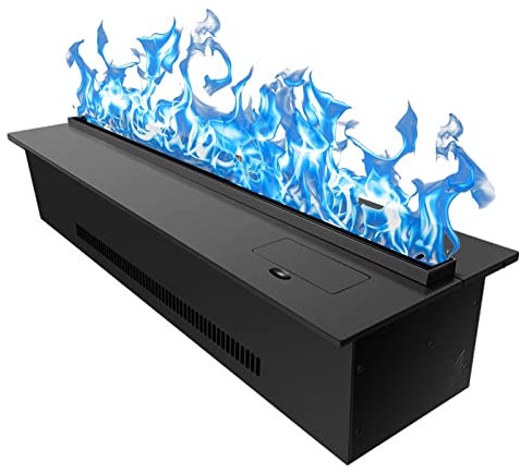 CAFIEDR Chimenea de Vapor de Agua Chimenea de Vapor de Agua Llama de 7 Colores Panel de Metal Ultrafino Chimenea empotrada Decoración del hogar Chimeneas atomizadas 3D (Largo 180 cm)