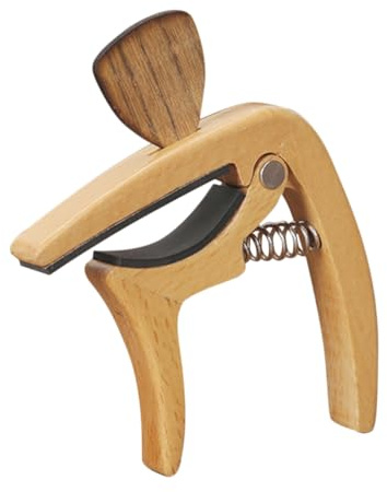 BESTonZON Kapodaster aus Massivholz gitarren zubehör Holz Kapodaster E-Gitarre Zubehör e Einstellen enpicks aus Holz Bund enzubehör auslösen Metall
