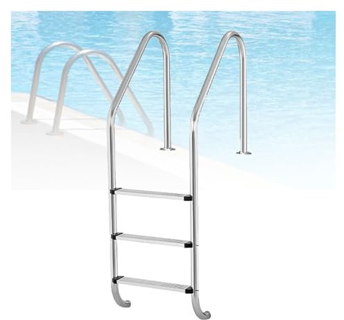 Swimming Pool Ladder,Heavy Duty Above Ground Pool Stair,with Preventing Slips Pedals,for Swim Gym and in Groundc,Bearing Weight 250kg(3 steps)