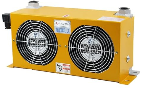 AH0608TL-CA Hydraulic Air Cooler Air Cooled Oil Radiator AF Series Plate-Fin Hydraulic Aluminum Oil Coolers 60L/MIN for Beginners DIY(24V)