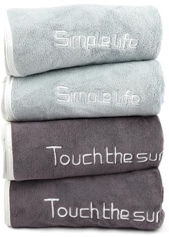 4 Stück Fitness Handtuch, 35 x 75cm Sporthandtuch Fitnessstudio, Grau | Schnelltrocknend Gym Handtucher, 4 Farben Mikrofaser Handtuch Gym, Sport Towels für Schwimmen Yoga Fitnessstudio，