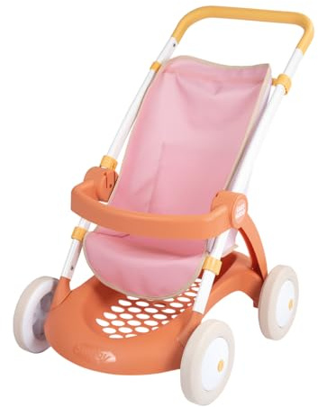 Smoby - Baby Nurse - barnvagn - för dockor upp till 42 cm - handtagshöjd 58 cm - ficka och förvaringskorg - Från 18 månader - spansk tillverkning