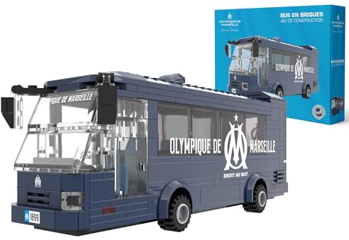 Megableu - Autobus per assemblare Olympique DE Marsiglia- 319 Mattoni da costruzione - Modellino Licenza ufficiale Om - Gioco di costruzione per adulti e bambini - Idea regalo Fan - Sostenere Calcio