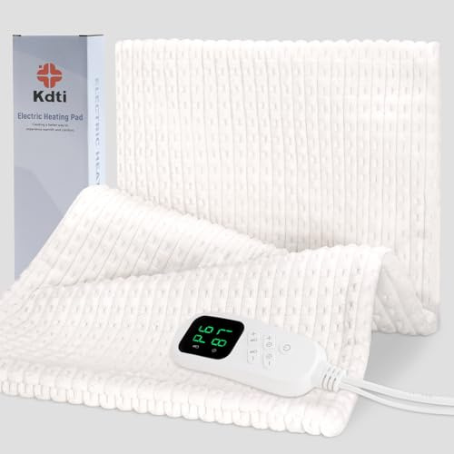 Coussin Chauffant Electrique avec Housse Amovible Lavable, 6 Niveaux de Température, Arrêt Automatique après 3 Heures, pour le Dos, la Cervicales et les Épaules
