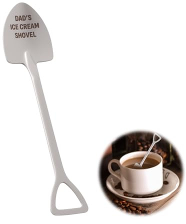 Qaum Dads Ice Cream Spoon Daddy Christmas Funny Gifts for Father Papa Stainless Steel Coffee Tea Dessert Spoons Dad's ICE Cream Shovel Thanksgiving Day Birthday Presents for Father Papa Retirement