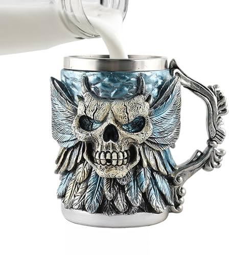 Sghtil Brocche di Birra Design Maschio - Cocktail Teschio | Contenitore Acqua 500 Ml Per Compleanno Natale Amici Casa Viaggi Quotidiani Ristoranti