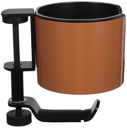 Zerodeko Portavasos de Mesa Giratorio Soporte para Auriculares y Botellas de Agua Organizador de Escritorio Abrazadera para Debajo Mesa para Escritorios Bebidas