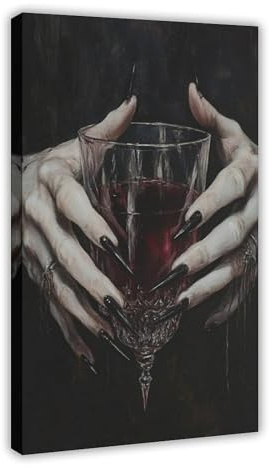 Poster sur toile calice de vampire - Décoration murale pour salon, chambre à coucher - 50 x 75 cm