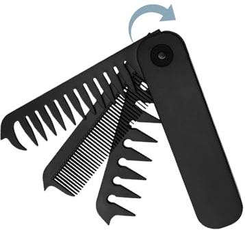 Klappbarer Bartkamm | Männer Reise Bartkamm Zusammenklappbar | Feine Und Grobe Zähne Styling Haarbürste Für Pendeln Fitness Reisen Alltag Unterwegs