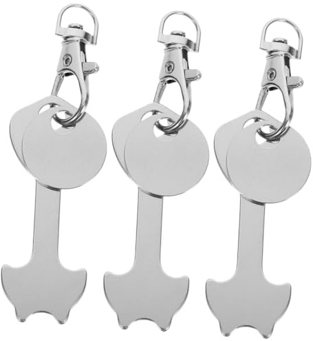 LIGHTAOTAO 3 pièces Porte-clés Métal avec Jetons pour Caddie Courses Détachable et Sécurisé avec Fermoir Rotatif Porte Pratique pour Supermarché et Chariot Shopping