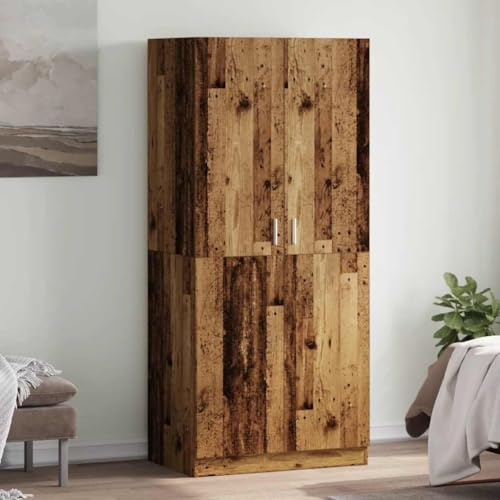 Frdhee Kinderschrank Schlafzimmer Kleiderschrank,Kleiderschrank Altholz-Optik 90x52x200 cm Holzwerkstoff,Kleidung Schrank für Schlafzimmer Gästezimmer