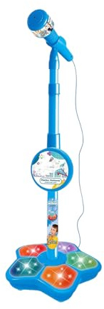 Microfono Per Bambini, Portatile Altoparlante Con LED Giocattolo, Microfono Giocattolo Per Bambini Con Stand, Per Registrazione Canto Festa Adolescenti Streaming Studio Natale Compleanno Podcast