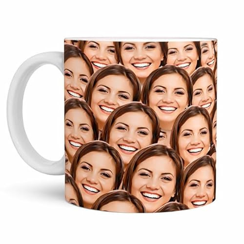Transparent Gift Taza con Caras de Foto Personalizada. Tazas Personalizadas de Cerámica. Tazas Originales para Regalar. Regalos Originales para Hombre y Mujer. Regalos para Amigas y Parejas