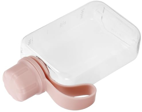 Alasum Gourde de Sport Plate 240 ML en Plastique Rose, Bouteille D’Eau Portable Fine et Légère, pour Voyage, Camping et Randonnée, Flasque Étanche Pratique pour Activités en Réutilisable
